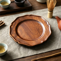 Plat de service en bois massif naturel, idéal pour les aliments, les collations, les fruits et le pain – Vente chaude