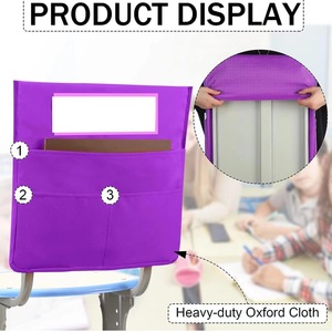 Multipurpose Oxford Fabric Storage Bag For Desk Chair Student Organizer With <b>Name</b> <b>Tag</b> Pocket Bedroom Use - Product Image 2