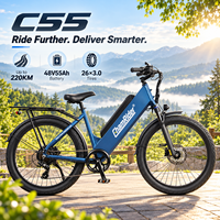 Sepeda Listrik Chamrider Step-Thru 48V 55Ah Ban Tebal 26x3.0 Torsi 80Nm Rem Cakram Hidrolik 203mm Ebike Pengantar Barang C 55