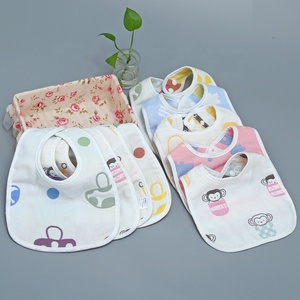 Bavoirs réglables absorbant 100% coton biologique garniture éponge avant sevrage alimentation coton tissu usine en chine pour bavoirs bébé - Product Image 4