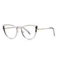 Kacamata Komputer Model 3127 Metal dengan TR90, Kacamata Desainer Cateye, Kacamata Anti Cahaya Biru, Frame Optik