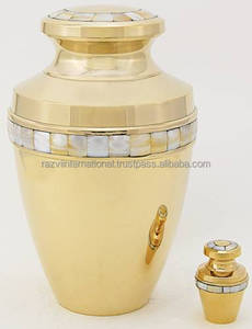 Gold Finished European Style Adult Metal Handicrafts Hot Selling Funeral <b>Ashes</b> Use Cremation Urns Razvi International - Product Image 2