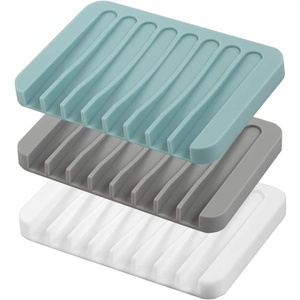 <b>Silicone</b> Self-Draining Soap Tray Bathroom Soap Dish Holder <b>Mats</b> Pads Bath Accessory Accessory - Product Image 3