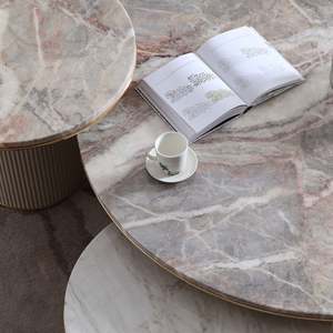 Combinaison <span class=keywords><strong>de</strong></span> <span class=keywords><strong>Table</strong></span> Basse en Placage <span class=keywords><strong>de</strong></span> Marbre <span class=keywords><strong>de</strong></span> Luxe Pieds <span class=keywords><strong>de</strong></span> <span class=keywords><strong>Table</strong></span> Peints en <span class=keywords><strong>Gris</strong></span> <span class=keywords><strong>Table</strong></span> Basse Ronde Haut <span class=keywords><strong>de</strong></span> Gamme - Product Image 3