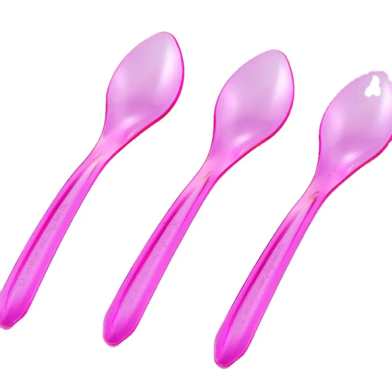 Wholesale Food Grade Plastic Scoop Disposable Utensils Icecream Party Plastic Spoons