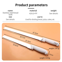 Couteau à pain ergonomique en acier inoxydable, design extra long, pratique et personnalisé