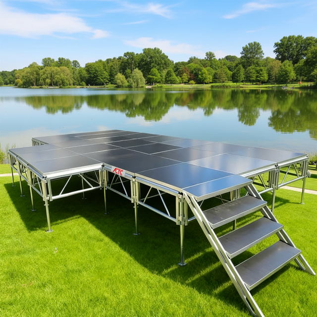 Mobile Heavy Duty Lighting Truss Aluminum Alloy Plywood Foldable Portable Stage Modular Design 3-Year Warranty for Wedding
