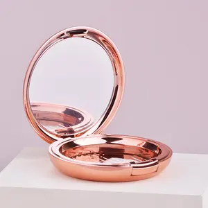 59 мм розово-Золотая пустая косметическая коробка для макияжа, пластиковая компактная коробка с прессованным порошком и зеркалом