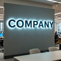 Letreros de Identidad Empresarial Profesionales, Decoración de Logotipo Iluminado con LED 3D para Interiores, Rentable