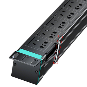 8 Way CN Standard PDU Power Strip 1U <b>Rack</b> Mount Aluminum Alloy Server Cabinet Socket Overload Protection Master Switch 2500W - Product Image 5