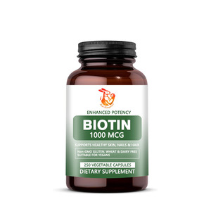 Capsules végétales de biotine OEM ODM pour la santé de la peau, des ongles et des cheveux, soutien du métabolisme énergétique, complément beauté pour femmes - Product Image 1