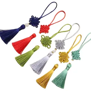 YIWU Pure Handmade Chinese Knot Pendant Decorative Tassel 100% Polyester Tassel Chinese Knot for Bookmarks Mini Tassels
