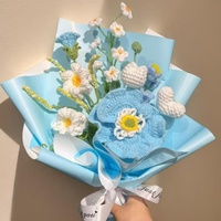 Bouquet de fleurs artificielles classiques en polyester doux fait à la main KIVA - Rose - Longue durée - Haute simulation - Cadeau pour anniversaire - Décoration de la maison