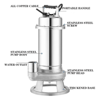 Pompe à eau submersible multi-étages à haute pression QY, autoportante, pour eaux usées et eau propre, avec coupeur, 0,75 kW, 220 V/380 V, débit de 10 m/h