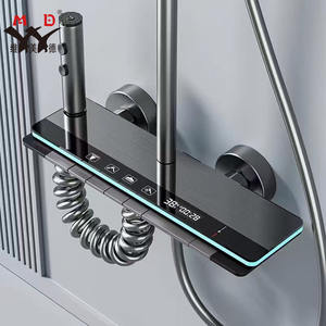 Ensemble de <span class=keywords><strong>douche</strong></span> et robinet intelligent à affichage de température multifonctionnel de haute qualité, noir, gris et blanc, à touches de piano - Product Image 1