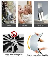 4PCS 12inch12inch Plexiglas Acrylique Soft Mirror Non-Glass shatterproof Mirror Full Length Wall Frameless Home Fitness Mirror