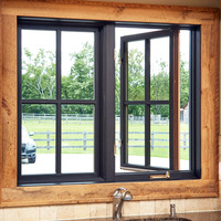 Ventana Corredera de Aluminio de Doble Acristalamiento con Marco de Aluminio Negro de Diseño Simple