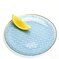 Assiettes de présentation modernes en PS à motif tressé, bord doré, jetables, 7 et 10 pouces, 23,5g/57,5g, Wuxitopteam Modèle TM-BZ-07, pour mariages et fêtes