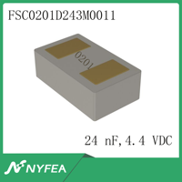 Condensateur en silicium NYFEA FSC0201D243M0011 0201 24nF 11V Double puce 0.62x0.32x0.10mm Faible ESL ESR Haute fiabilité -55~+150 Bobine en ruban