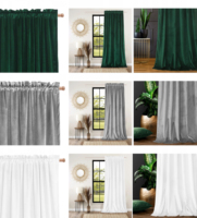 Rideaux Occultants en Velours Noir et Vert Super Doux, Décoration Intérieure pour Salon, Église, Salle de Cinéma, Chambre, Disponible en 36 Couleurs