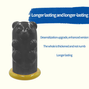 Anpassbare Kondome Schwarzbär-Kondom für Tiere Verlängerung Gerippte Genoppte Penishüllen zur Unterstützung der Penisvergrößerung - Product Image 5