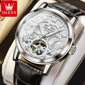 Relojes Mecánicos Automáticos Originales Olevs 6668, Manecillas Luminosas, Calendario Resistente al Agua, Reloj de Pulsera Tourbillon para Hombre, Montre, Relojes - Product Image 5