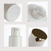 Flacons pompe cosmétiques en verre blanc premium 30ml 50ml 100ml 120ml avec couvercle ondulé doré