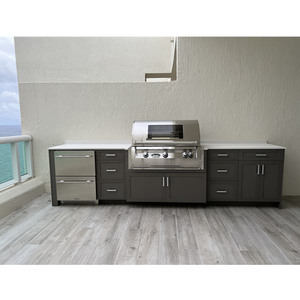 Brûleurs de barbecue commerciaux modernes four à baril gril de barbecue Style d'armoire robuste avec brûleur latéral Plaque chauffante à gaz - Product Image 3