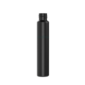 Tube en verre mat noir personnalisé de 116 mm avec bouchon à vis sécurité enfant, logo sérigraphié, emballage résistant - Product Image 2
