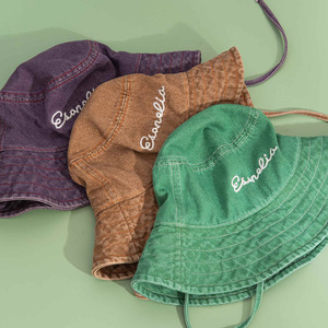 <span class=keywords><strong>2025</strong></span> thời trang mới đau khổ của phụ nữ ngư dân Mũ rộng vành cổ điển rửa denim mũ xô với chuỗi - Product Image 1