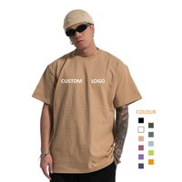T-shirt Oversize Homme 250 g/m² 100 % Coton, Personnalisable avec Logo DTF, Style Hip-Hop Estival, Design Vierge – Vente en Gros