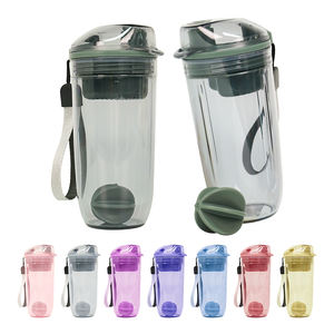 Botella Mezcladora de Proteínas Portátil de Plástico de 500/600 ml con Logotipo Personalizado, Vaso Mezclador para Gimnasio y Deportes, Botella de Agua para Jugos - Product Image 1