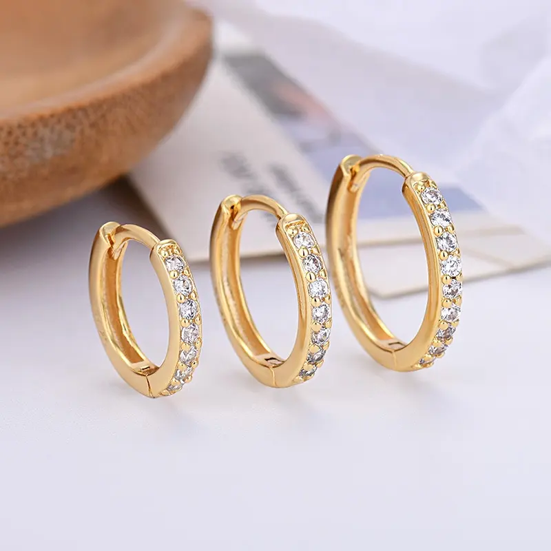 2024 New Ear Buckle With Diamond Zircon Row Diamond Earrings S925 Silver Needle Stainless Steel Women's Earrings