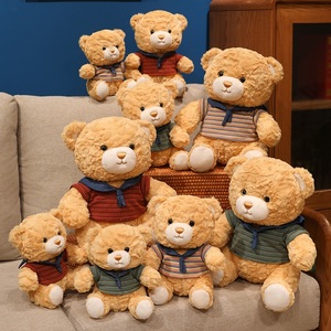 Peluche ours en peluche style <span class=keywords><strong>t</strong></span>-<span class=keywords><strong>shirt</strong></span> rayé mignon, ours en peluche doux, cadeau pour enfants - Product Image 1