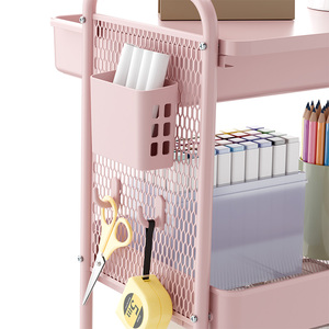 Chariot de rangement multi-usages à 3 niveaux avec tiroir, OEM/ODM, pour panneaux perforés, idéal pour le bricolage - Product Image 4