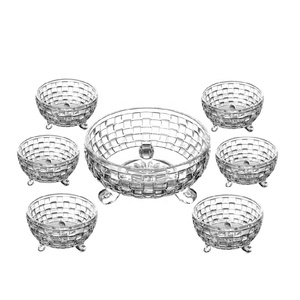 Hoge Witte Clear 7Pcs Soep/Salade/Fruit Glazen Kom <span class=keywords><strong>Set</strong></span> Voor Diner <span class=keywords><strong>Set</strong></span> 5Pcs Glazen Kom <span class=keywords><strong>set</strong></span> Met Fabriek Prijs - Product Image 1