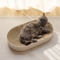 Camas ovaladas grandes para rascar gatos, rascador para gatos, flauta BB, papel corrugado, popular en el mercado coreano
