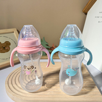 Biberon en silicone souple PP avec poignée, anti-fuite, léger, pour l'allaitement des nourrissons