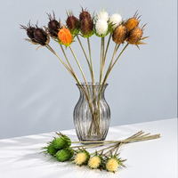 Tiges de Faux Thistle, Fleurs Artificielles en Boule Épineuse, Branche d'Eryngium Réaliste pour Bouquet de Mariage, Décoration Intérieure, Vente en Gros, Personnalisé
