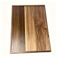 Plateau de service en bois d'acacia avec poignées, plateau rectangulaire en bois pour café, nourriture et cuisine