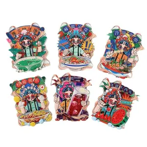 Nuevo Imán Magnético 3D Original Ecológico para Refrigerador con Personajes de la Ópera de Pekín, Comida Fría, Brochetas, Sandía Helada Grande de Resina - Product Image 5