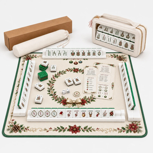 Fabricant de tapis de mahjong américain sur mesure, antidérapant, en caoutchouc naturel, 31,5 x 31,5 pouces, imprimé en couleur, étiquette privée, tapis de jeu - Product Image 2