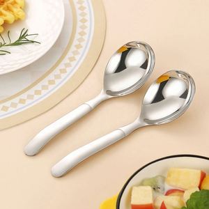 Cucharas Grandes para Sopa, Redondas, Resistentes, con Logotipo Personalizado, de Acero Inoxidable 316, con Acabado Espejo, con Mango Largo, para Fiestas - Product Image 6