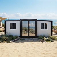 Maison conteneur de luxe à double aile, insonorisée et écoénergétique, pour projets d'hôtels et de glamping côtiers