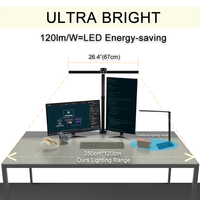 Lampe de bureau LED à col de cygne en aluminium, tête large, éclairage électrique simple et grand format, style nordique moderne, avec interrupteur à bouton, luminosité réglable, anti-éblouissement