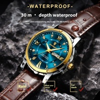 POEDAGAR 936 Montre de sport de luxe à quartz pour homme, étanche, boîtier en alliage avec affichage lumineux de la date et du jour, cadran en verre, nouvelle collection homme