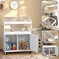 Cage en bois moderne de luxe pour petits animaux (lapin, cochon d'Inde, hamster, hérisson) avec armoire de rangement à fermeture à bouton et motif uni