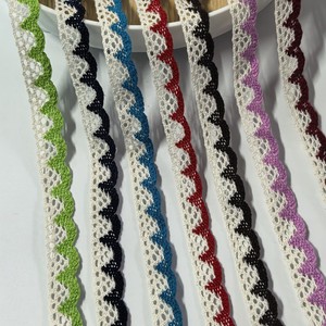 Pita TROYA Grosir Bordir Kain Renda Tekstil Rumah Pembuatan Gaun Pengantin Renda Katun Tepi Bergelombang Ramah Lingkungan untuk Pakaian - Product Image 2