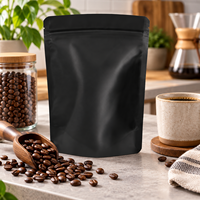 Sachet Doypack refermable avec fermeture éclair, opaque, pour l'emballage de café en grains et d'aliments