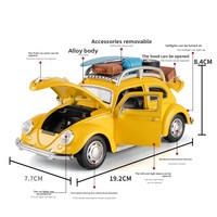 Modèle de voiture Beetle en métal moulé sous pression à l'échelle 1:24, jouet décoratif, vente en gros, livraison directe, collection de cadeaux